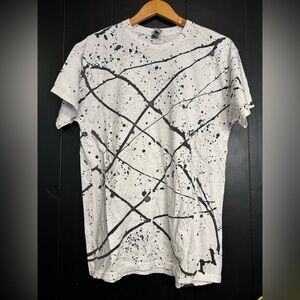Gildan Black and White Splatter Short Sleeve Tee